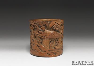 图片[2]-Carved bamboo brush pot with lady imagery, Ming dynasty (1368-1644)-China Archive